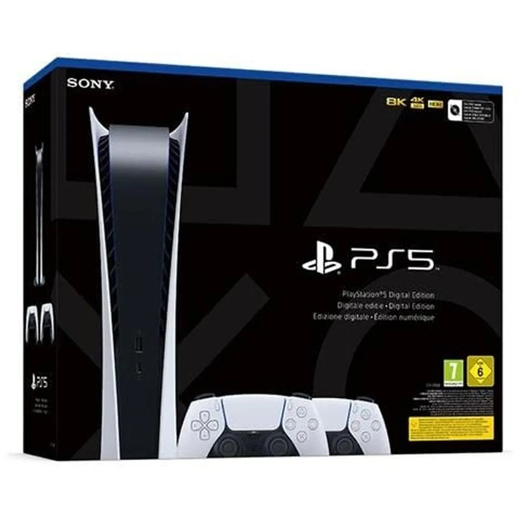 Sony PlayStation 5 Digital Edition con 2 DualSense 825Gb Wi-Fi Nera/Bianca